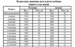 Вес в 6 месяцев норма